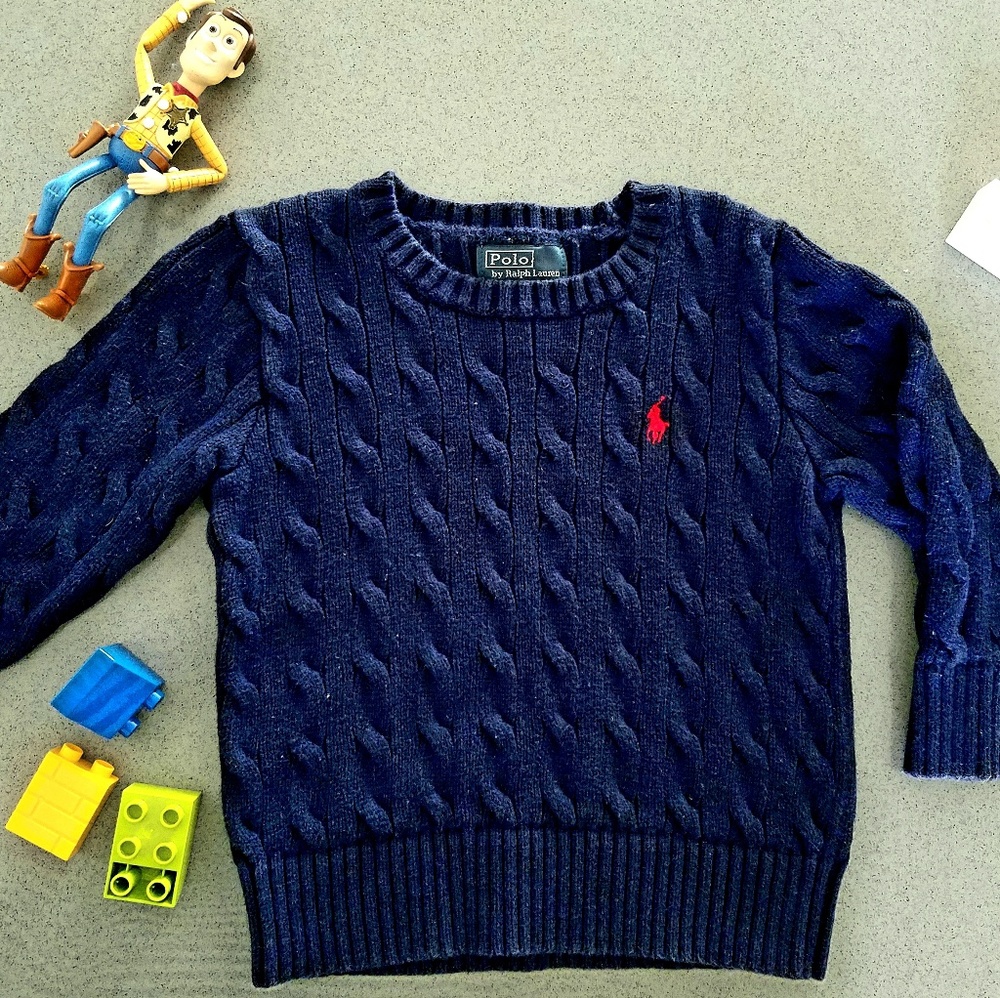 Navy Ralph Lauren Cable Knit Sweater 3T toddler